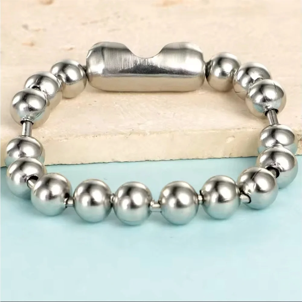 Silver Metal Beaded Bracelet jewelry